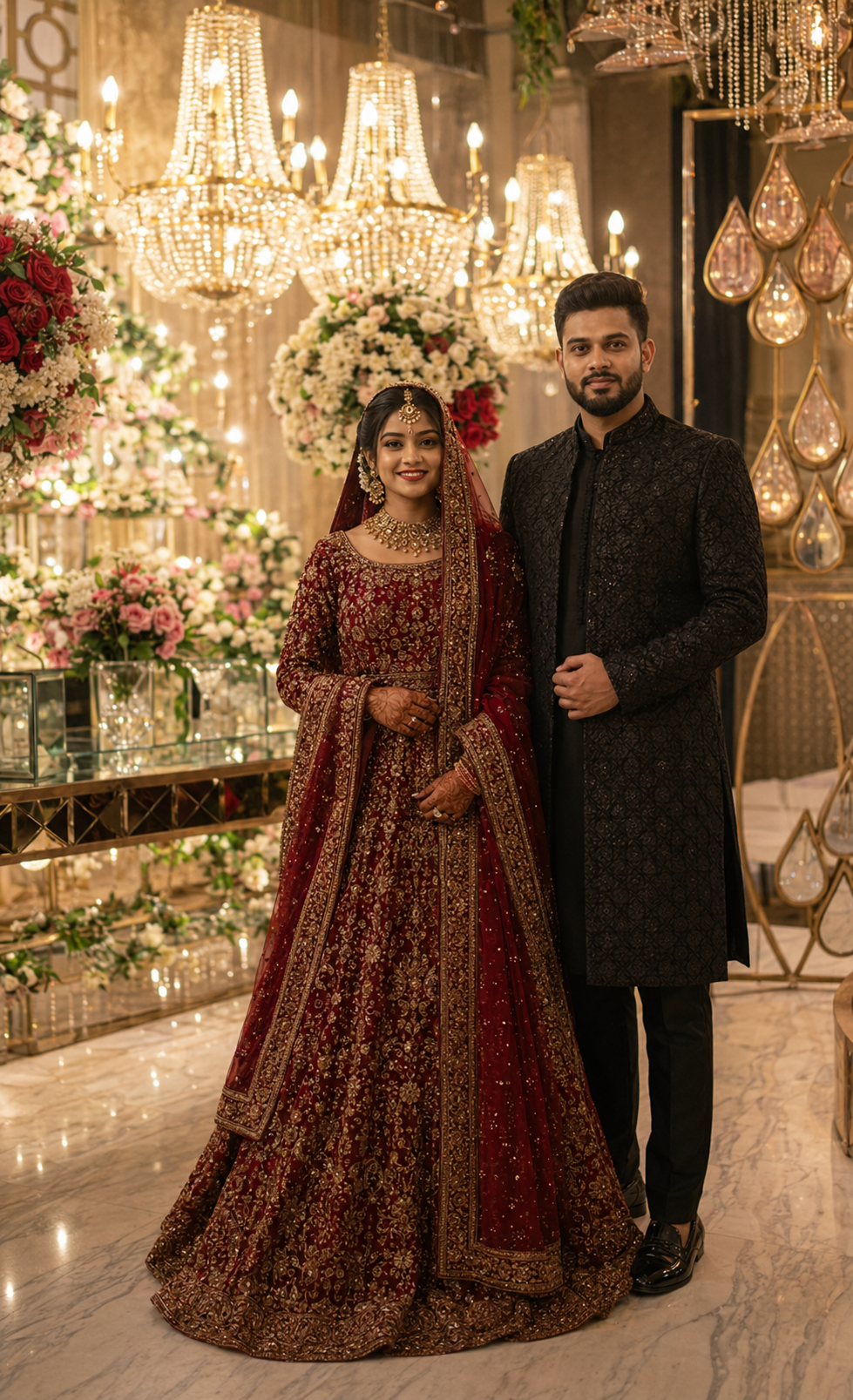 Couple in Vivid Drape wedding wear 3